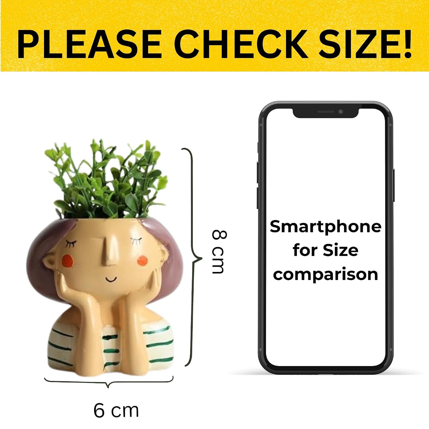 Kawai Homes Showpiece for Home Decor - Cute Table Resin Miniature Decorative Stylish Figurines Items for Living Room Kitchen Kids Bedroom Study Room Decoration Accessories (Happy-Girl), 40 mm, Beige