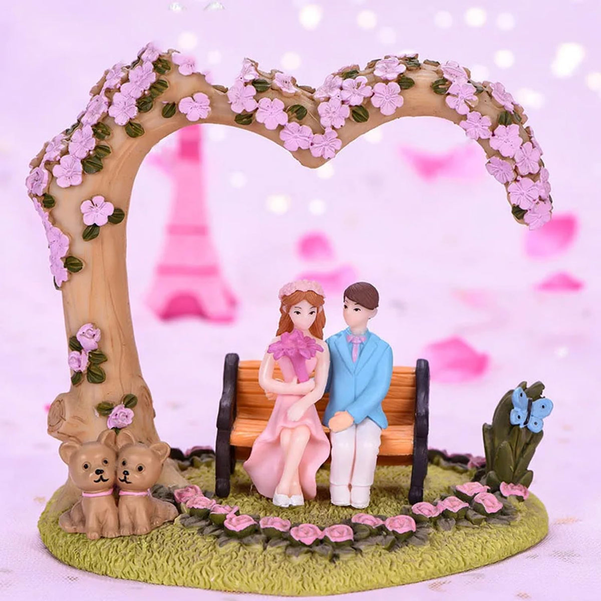 Miniature Couple Sitting On Chair Gift for Girlfriend Boyfriend Husband Wife Miniature Statue Showpiece for Valentines Day Gift Romantic Gifts Showpiece-Decoration Items