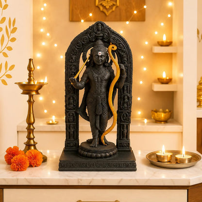 Divine 6-Inch Ram Lalla Idol - Handcrafted Poly Resin Statue for Home Decor and Worship | Ram Lalla 3D dol Statue Showpiece Murti