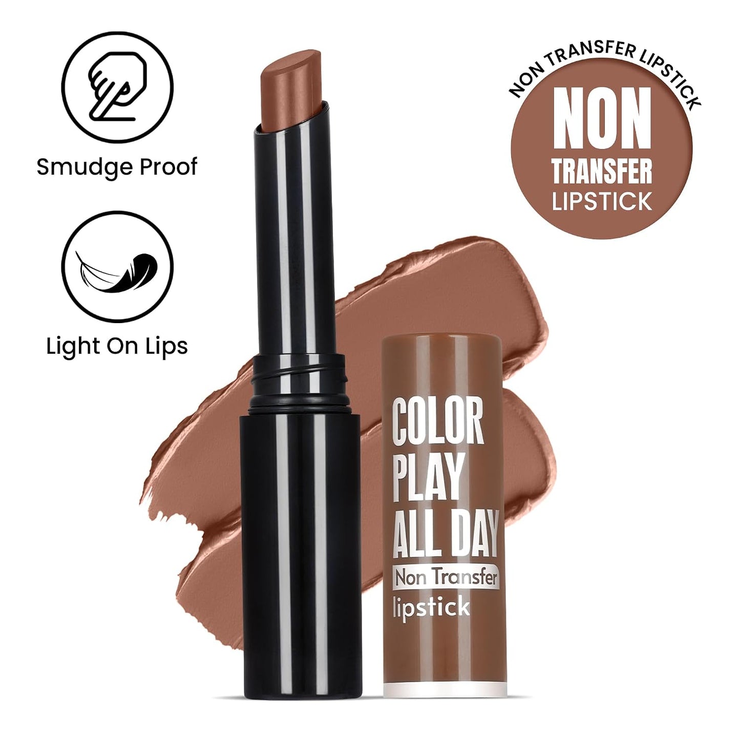 Fashion Colour Play all day Non Transfer Lipstick For Women | Matte Lipstick | Smooth Glide | Waterproof | Longlasting | Paraben-Free Lip Color for All Skin Tones | (Terracotta, 2gm)