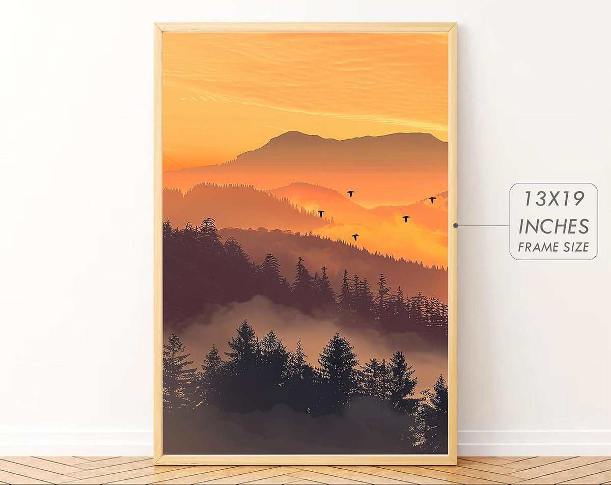 Big Modern Framed Posters Wall Decor Paintings For Living Room, Bedroom/Big Paintings For Wall Decoration, Frames For Wall Decor Set of 3 (13x19 Inches) (Sun Set)