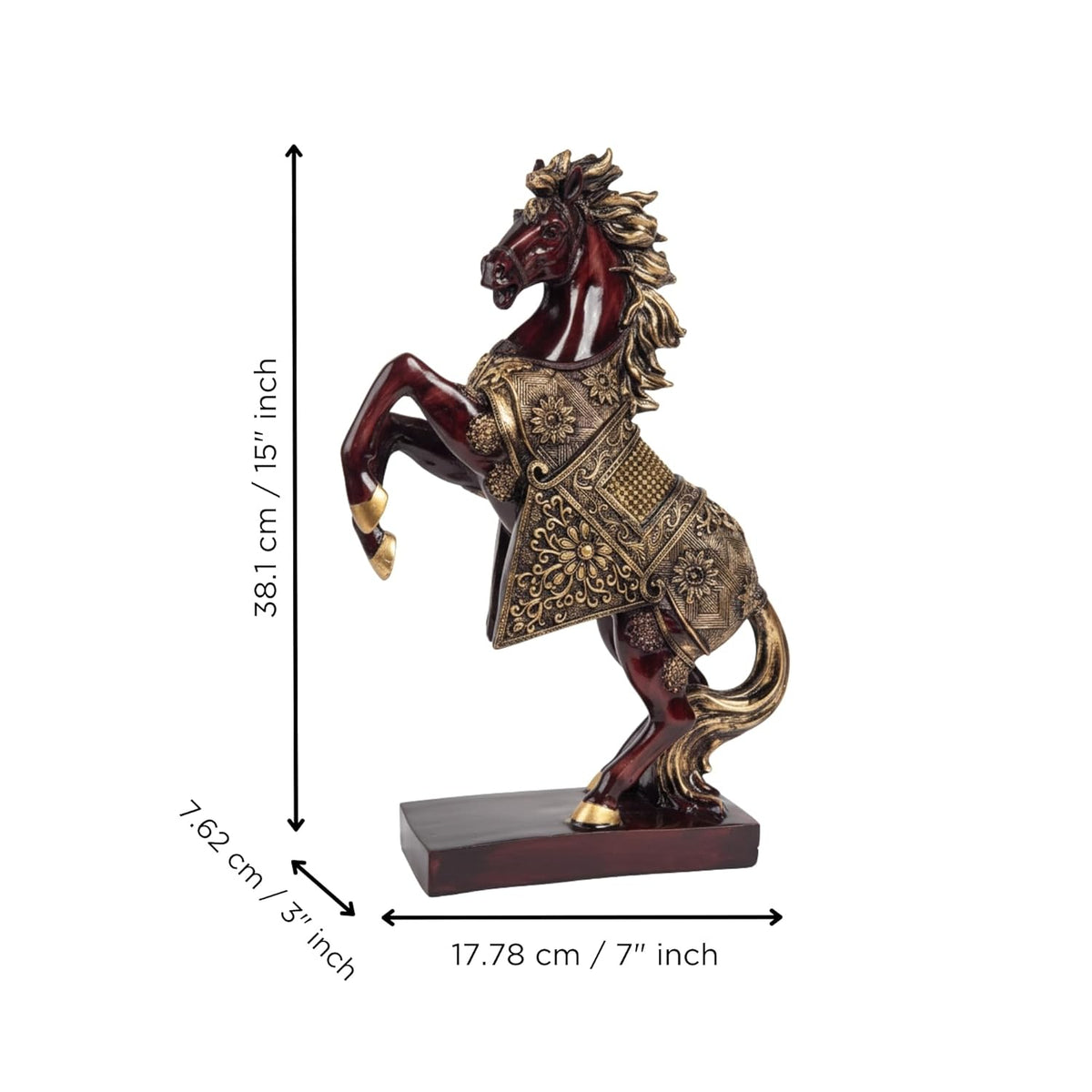 eCraftIndia Resin Running Horse Showpiece for Home Decor Office | Gift for Housewarming Birthday
