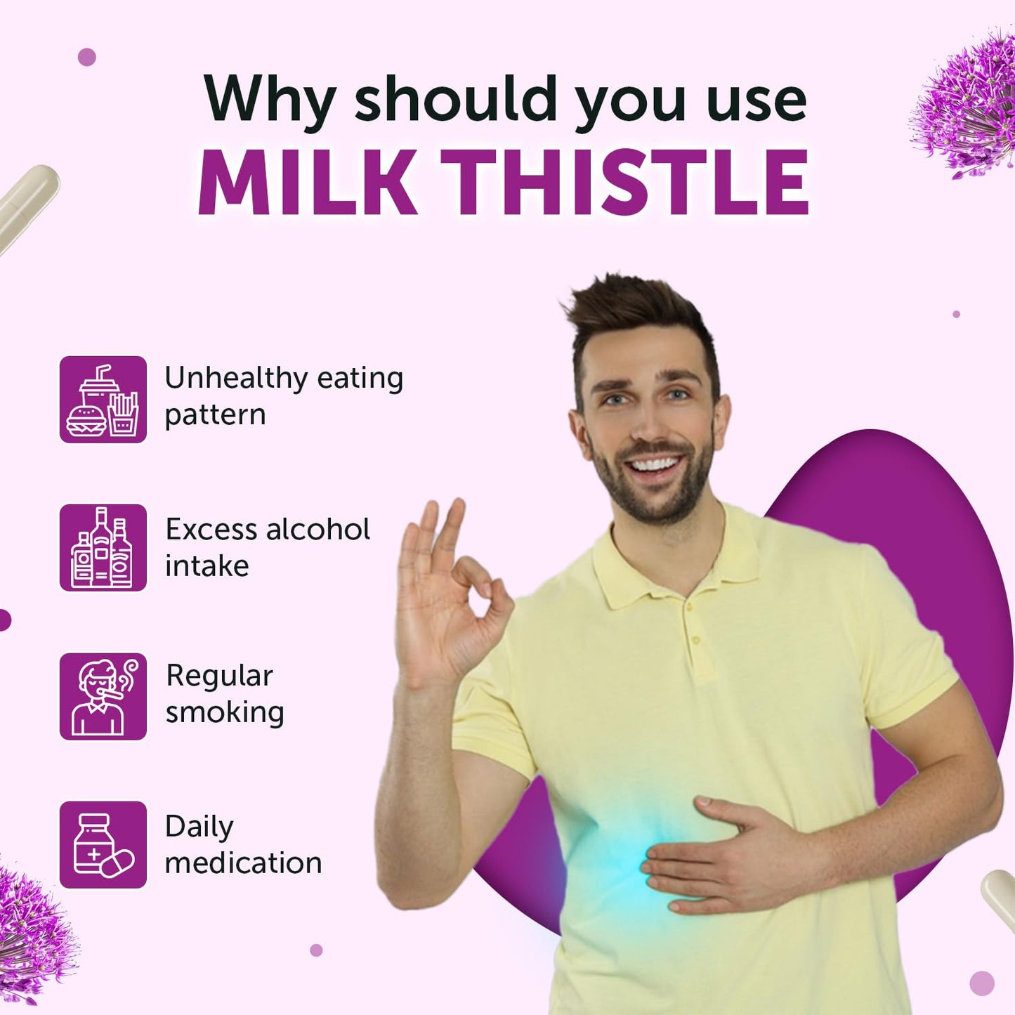 Neuherbs Milk Thistle - 60 Capsules| Liver detox supplement With 800 Mg Of Silymarin | Supports Healthy & Strong Liver