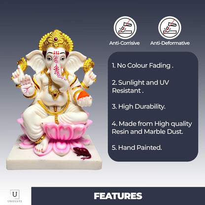 UNOVATE Ganesh Idol for Home Decor | Ganpati Idol for Pooja | Gifting