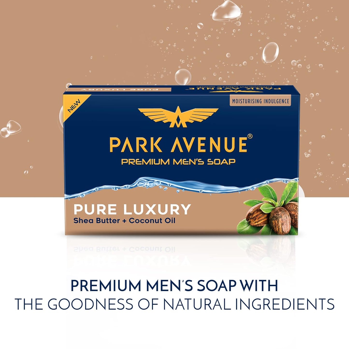 Park Avenue Premium Men’s Soaps for Bath – Pure Luxury | 125g (Pack of 4) | Enriched with Shea Butter & Coconut Oil | Grade 1 Soap | For All Skin Types