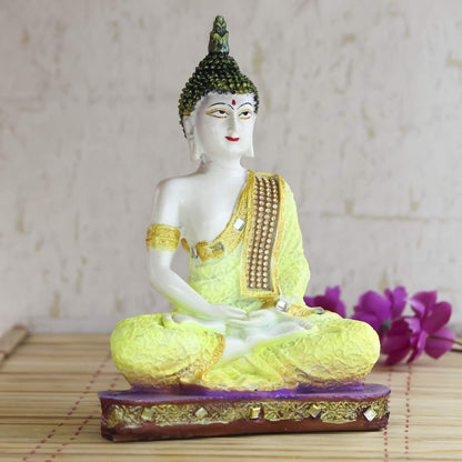 Yellow Buddha Decorative Showpiece - 24 cm