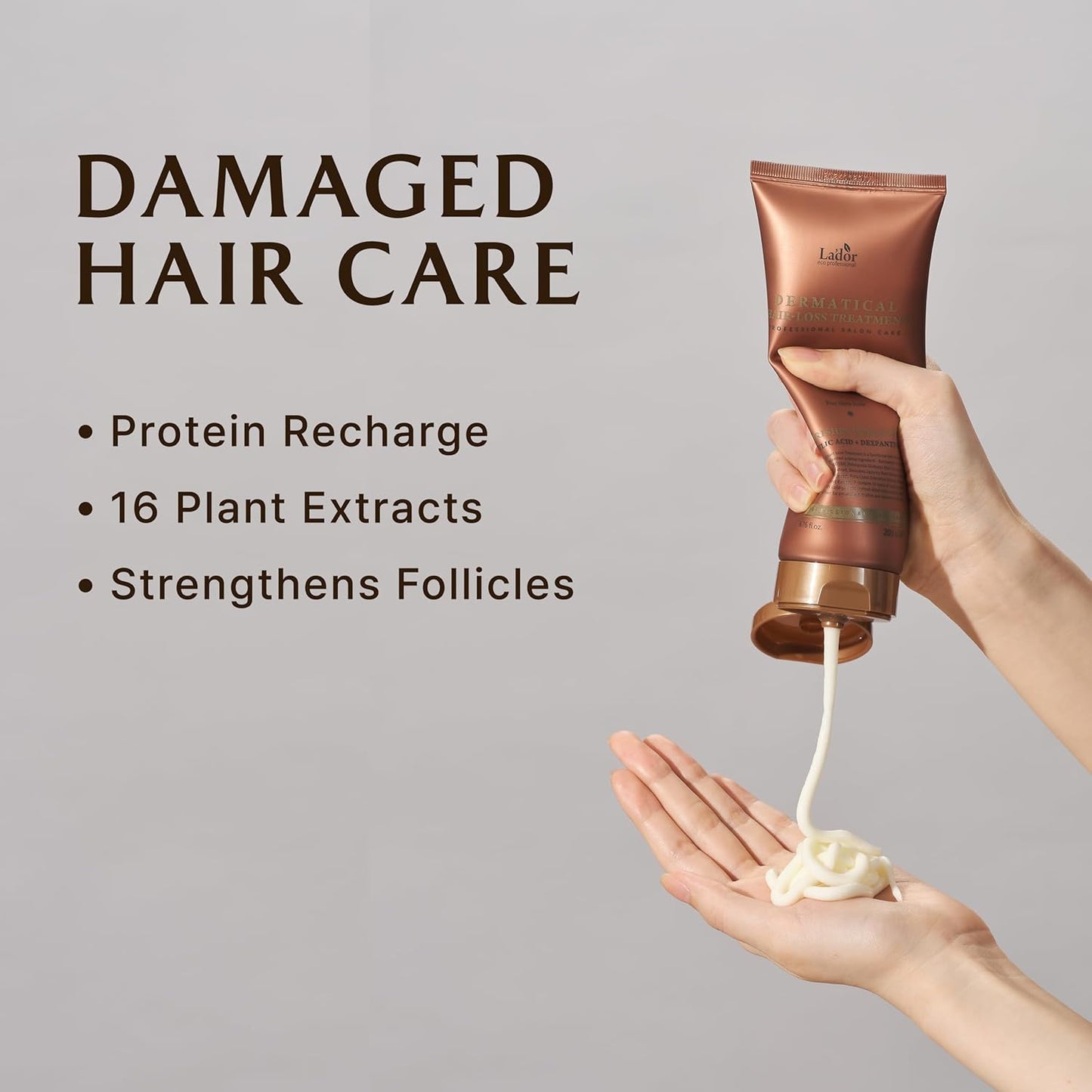 LADOR Dermatical Hair-Loss Treatment Conditioner (For Thin Hair) (200ml) Nourishing Strengthening Hair Mask Treatment, Hydrating Deep Conditioner for Dry Damaged Thinning Hairs, Korean Haircare