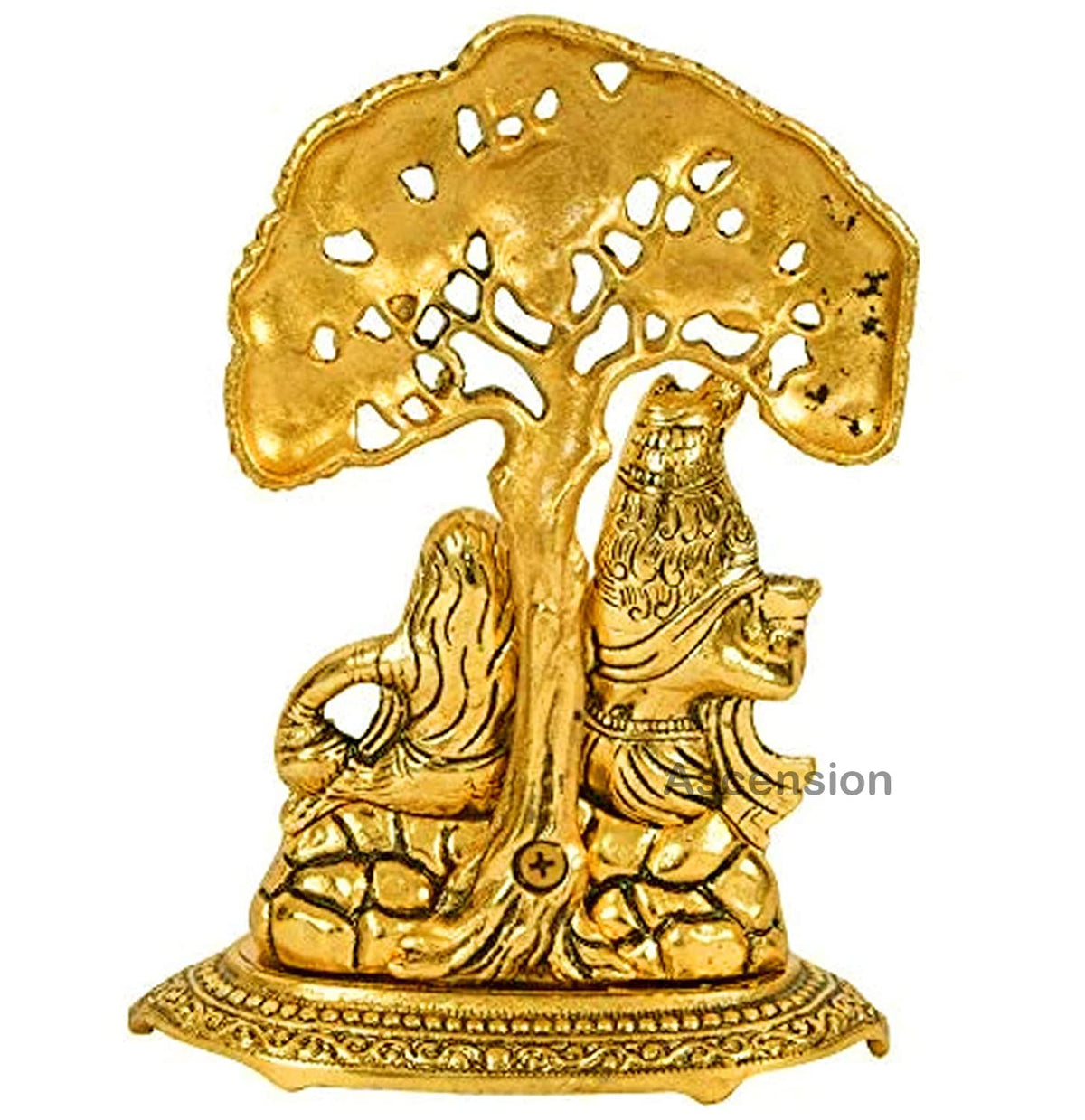 Metal Radha Krishna Idol Decorative Showpiece Statue for Puja Room Home Decor Office Desk Decoration Gift Items (7 x 6 Inches) Gold