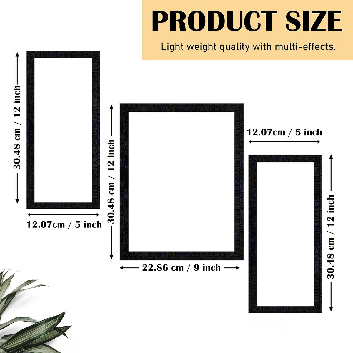 Wall Painting Frames For decor, Pictures Frame For Living Room, Home Decoration, Bedroom, Set of 3, 1pc- 23 x 30 cm, 2pc- 12.5 x 30 cm (Design 1)