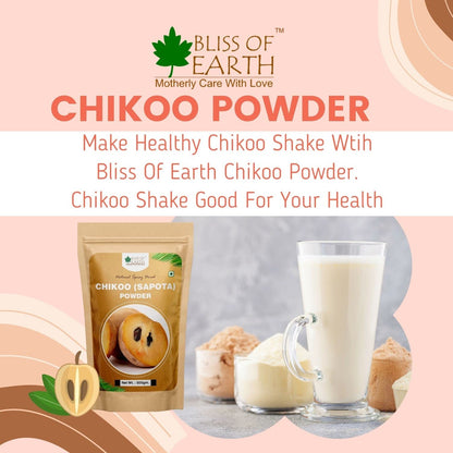 Bliss of Earth 200gm Chikoo (Sapota) Powder Natural Spray Dried for juice, Sake, Smoothies, or making ice cream and cake