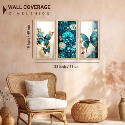 Modern Wall Art Home Decoration Paintings With Frame For Living Room Bed Room Hotel Wall Decor Digital Reprint Engineered Wood Set of 3 (Art 8, 10x19 inch)