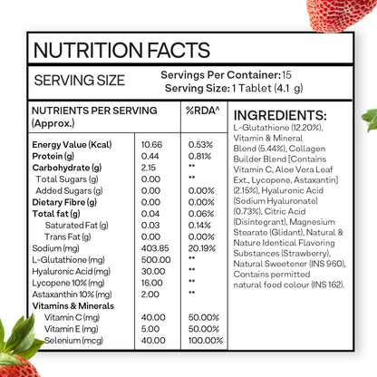 OZiva Bioactive Glutathione Tablets for Radiant Skin - 30 Effervescent Tablets (Pack of 2) | L-Glutathione, Lycopene, Vitamin C for Skin Glow & Anti-Pigmentation