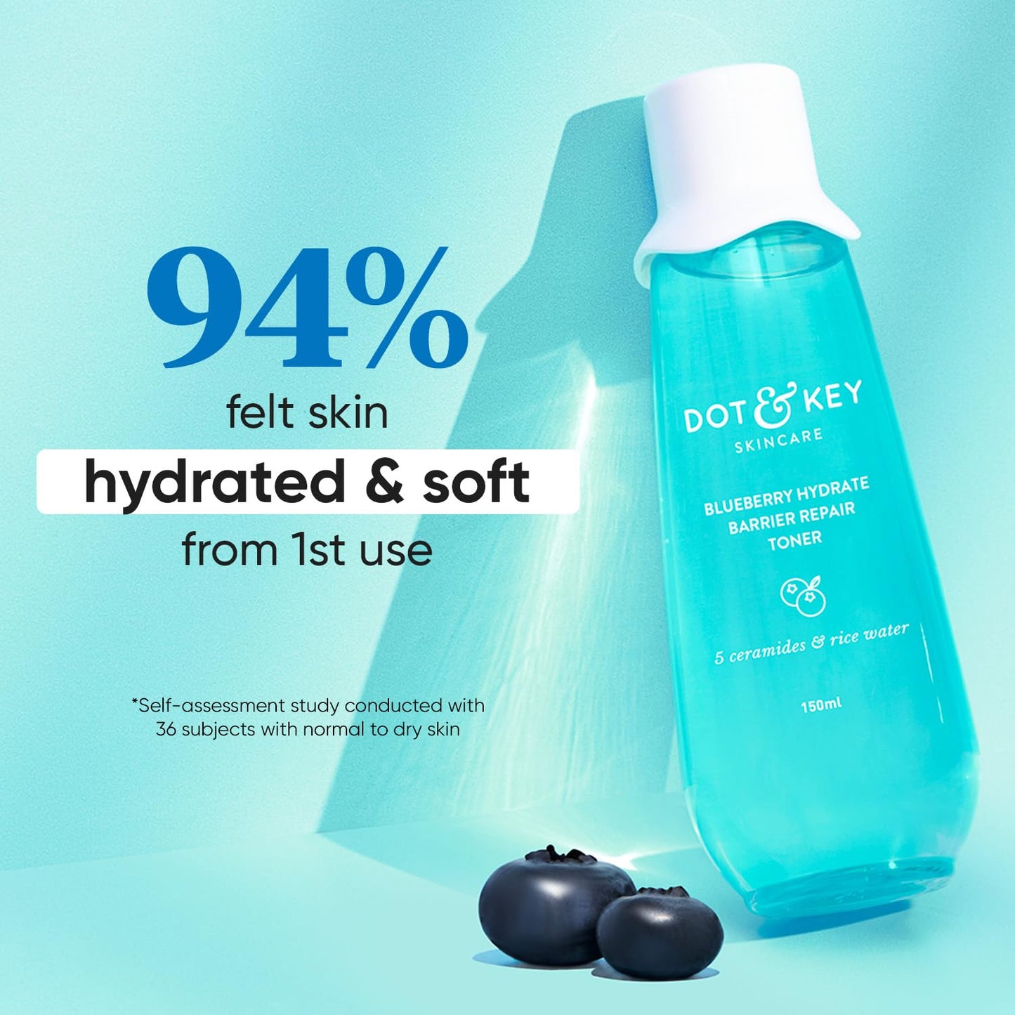 Zephivo Dot & Key Rice Water Hydrating Toner With Hyaluronic |Rice Water Toner For Dry Skin, Sensitive Skin & Oily Skin |Alcohol-Free |Quick Absorbing & Non Sticky, For Hydrated Skin |Exfoliates Pores |150ml
