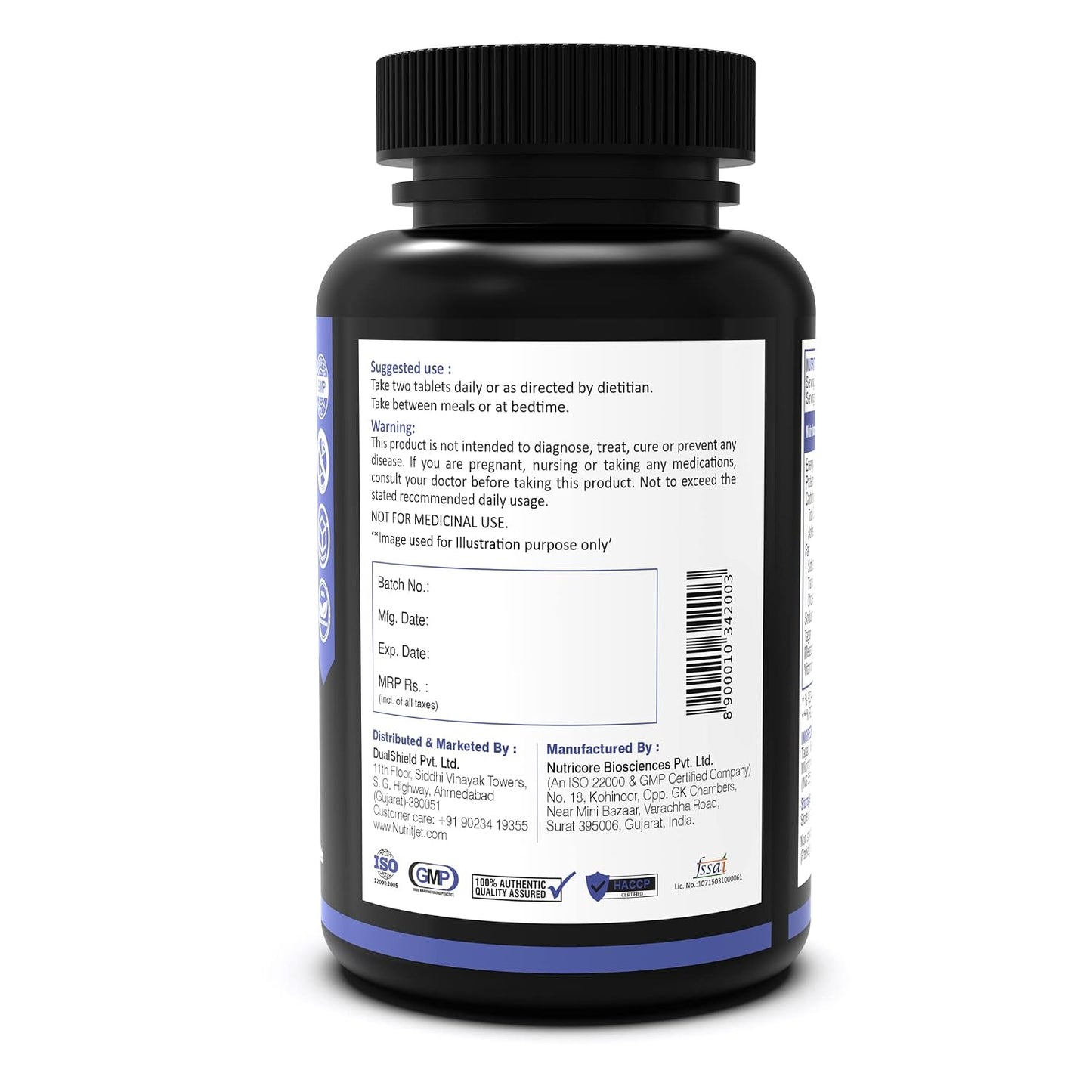 NutritJet Melatonin 10mg Sleeping Aid Pills, Sleep Supplement For Stress Free Sleep & Calm Relax - 60 Vegetarian Tablets