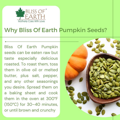 Bliss of Earth Pumpkin Seeds – Dehulled Naturally Organic Superfood for Eating - Rich in Protein & Fiber, Healthy Snack for Salads, Baking & Smoothies - Pumpkin Seed 600gm