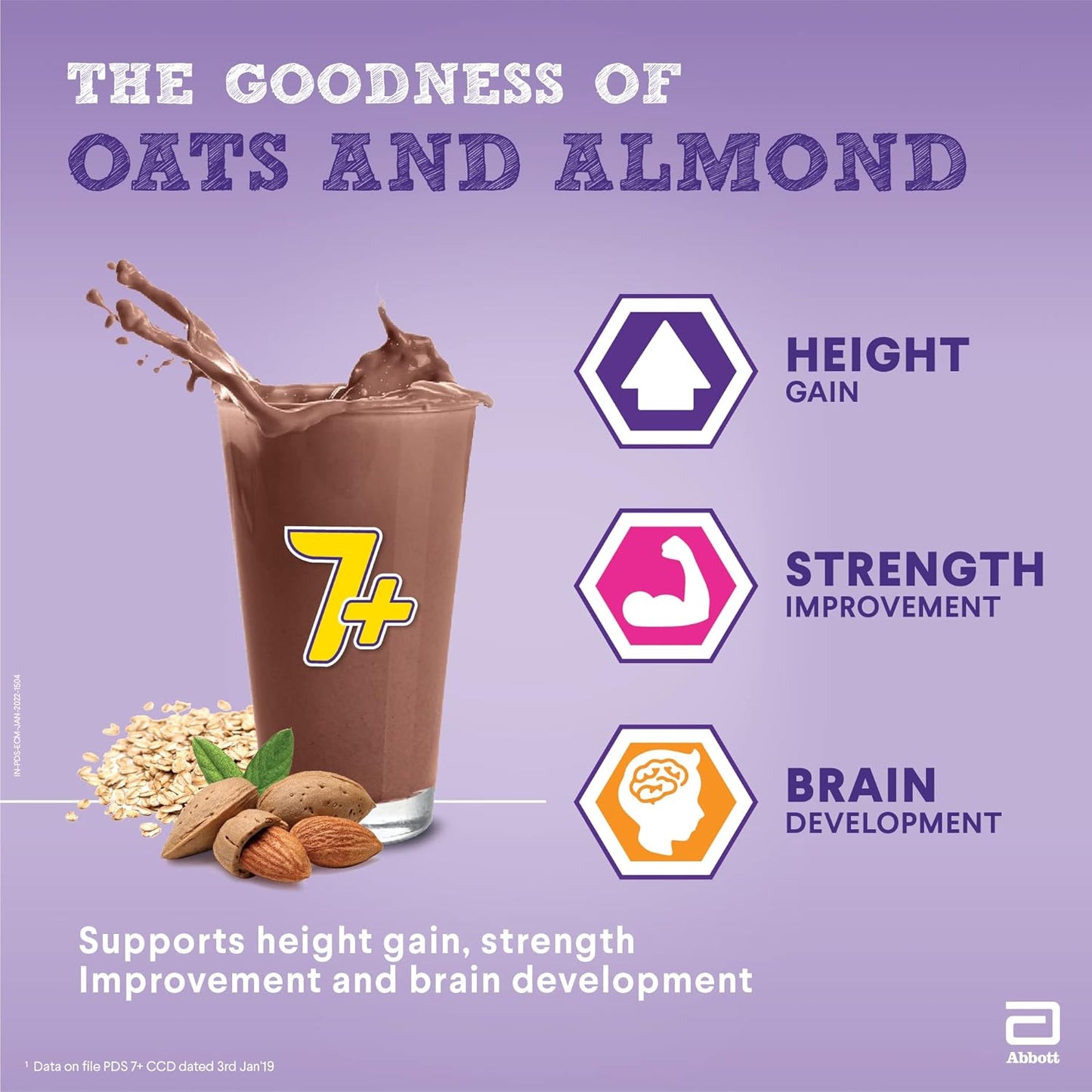 PediaSure 7+ Specialized Nutrition Drink Powder 400 Grams,Premium Chocolate Flavour With Oats & Almonds,For Growing Children,Supports Height Gain,Muscle Strength &Brain Development,1 Count