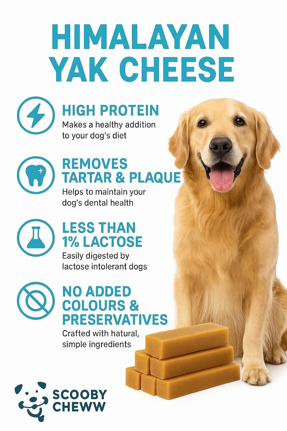 Himalayan Yak Cheese Stick -A Scooby Cheww Product,100% Veg And Natural Yak Chew,Protein & Calcium Rich Dental Hygiene Dog Treat (300Grams),All Life Stages
