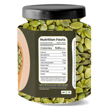 LILA DRY FRUITS Roasted Pumpkin Seeds 100 Grams | Crunchy Healthy Snack Protein Rich Seeds for Daily Nutrition | Premium Pumpkin Seeds for Snacking & Cooking Perfect for Gifting