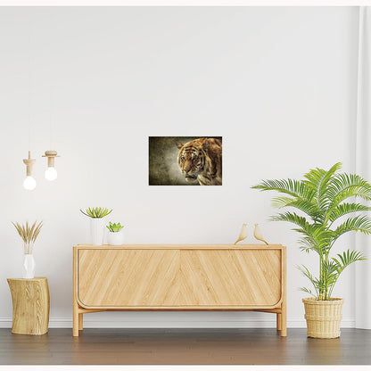 Tiger Paintings for Living room, Tiger Poster Big Size with Sparkle Coated Lamination - 5871 (Self Adhesive) 18x24 Inch