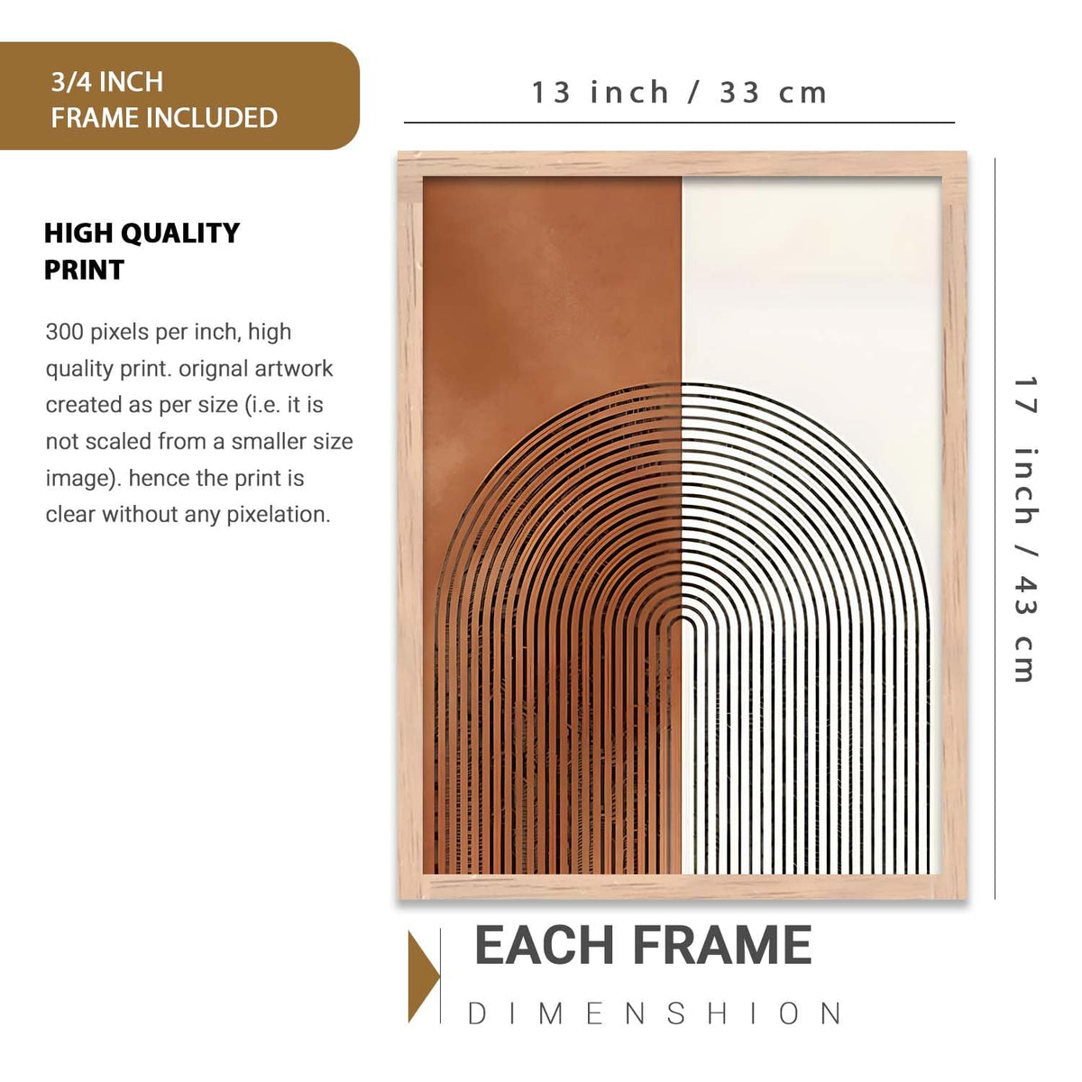 Boho Painting Wall Art Home Decoration Modern Paintings With Frame For Living Room Bed Room Hotel Wall Decor Digital Reprint Set of 3 (13X17 inch)
