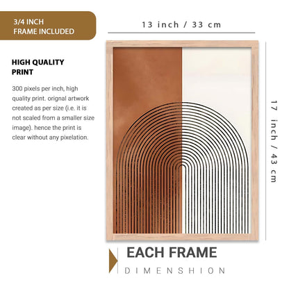 Boho Painting Wall Art Home Decoration Modern Paintings With Frame For Living Room Bed Room Hotel Wall Decor Digital Reprint Set of 3 (13X17 inch)