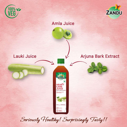 Zandu Heart Care Juice 1L| Helps Maintain Healthy Heart Function | Relieves Stress & Boosts Immunity