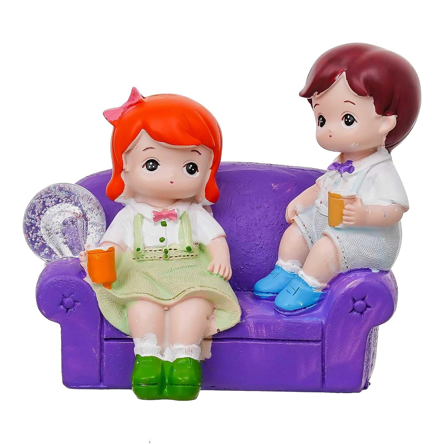 eCraftIndia Cute Romantic Couple Showpiece Sitting on Sofa | Anniversary Valentine Gift for Girlfriend Boyfriend Husband Wife Special Love Her Him | Valentine Day Decoration Items