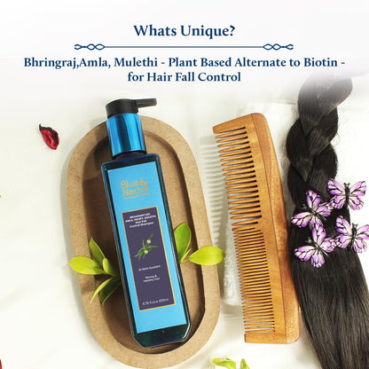 Blue Nectar Anti Hair Fall Shampoo with Amla, Honey and Mulethi, Paraben and Sulfate Free Shampoo for Women and Men (10 Herbs, 200 ml)