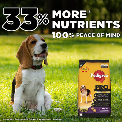 Pedigree PRO Adult Small Breed, 1.2 kg Dry Dog Food, Vet Trusted Brand, Expert Nutrition, Quality Protein, 33% More Nutrients (9 Months Onwards)