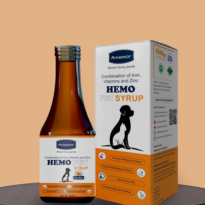 Aniamor Hemo Pet Syrup for Dogs and Cats|Iron Syrup|Iron Syrup|Pets Supplement|All Life Stage|200ml Bottle