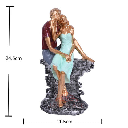 Charming Affectionate Love Couple Art Resin Sculpture for Valentine Day Gift, Statue for Weddings & Anniversaries - Present for Him and Her (Model 8)