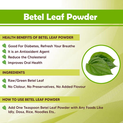 Simply Earth Organic Betel Leaf Powder | Paan Leaf Powder | Vetrilai | Banarasi Paan Powder - 100 GM