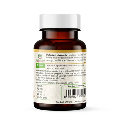 Zephivo Maharishi Ayurveda Organic Guggulu Tablets | Supports Healthy Cholesterol Levels & Digestion| Joints Detoxification | Weight Management | Antioxidant - 60 Tablets
