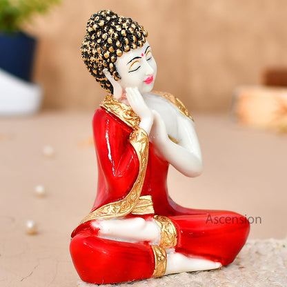 Sitting Buddha Idol Statue Showpiece for Home & Office Decor Car Dashboard Idol Figurine Showpiece Sculpture Hindu Gift Handcrafted Buddha for Home Decoration