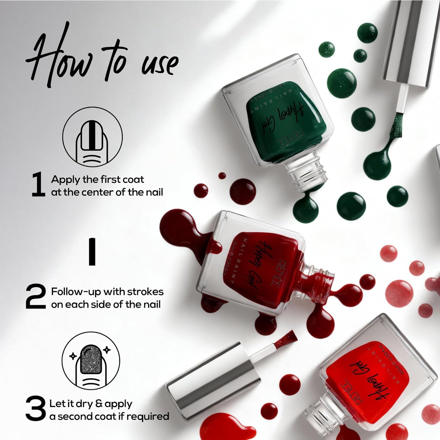 RENEE Hyper Gel Nail Paint - Plum CrushQuick Drying, Glossy Finish, Long Lasting, Chip resisting Formula with High Shine Polish, Acetone & Paraben Free, 10ml