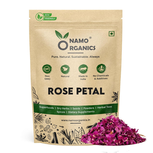 Namo Organics - Rose Herbal Tea - 100 Gm - Natural Sun-Dried Petals, Loose Leaves