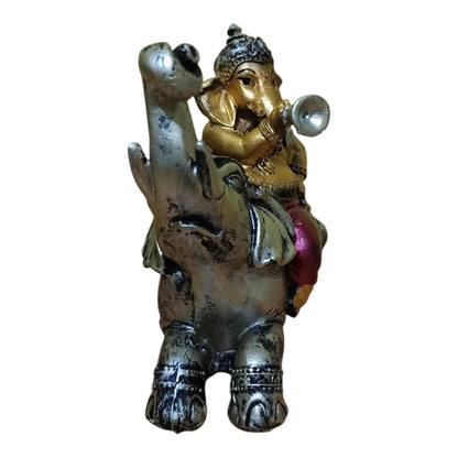 Ganesha Ganesh Ganpati Gajanan Statue Idol Murti Gift Item Decorative Showpiece Multicolor Polyresin Pack of 1 (B013)