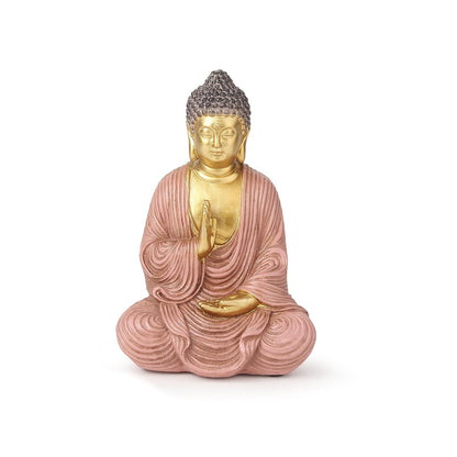 Buddha Statue | Decoration Items for Living Room | Showpiece for Home Decor Living Room | Buddha Idol (Pink: L11xW9xH16 cm)