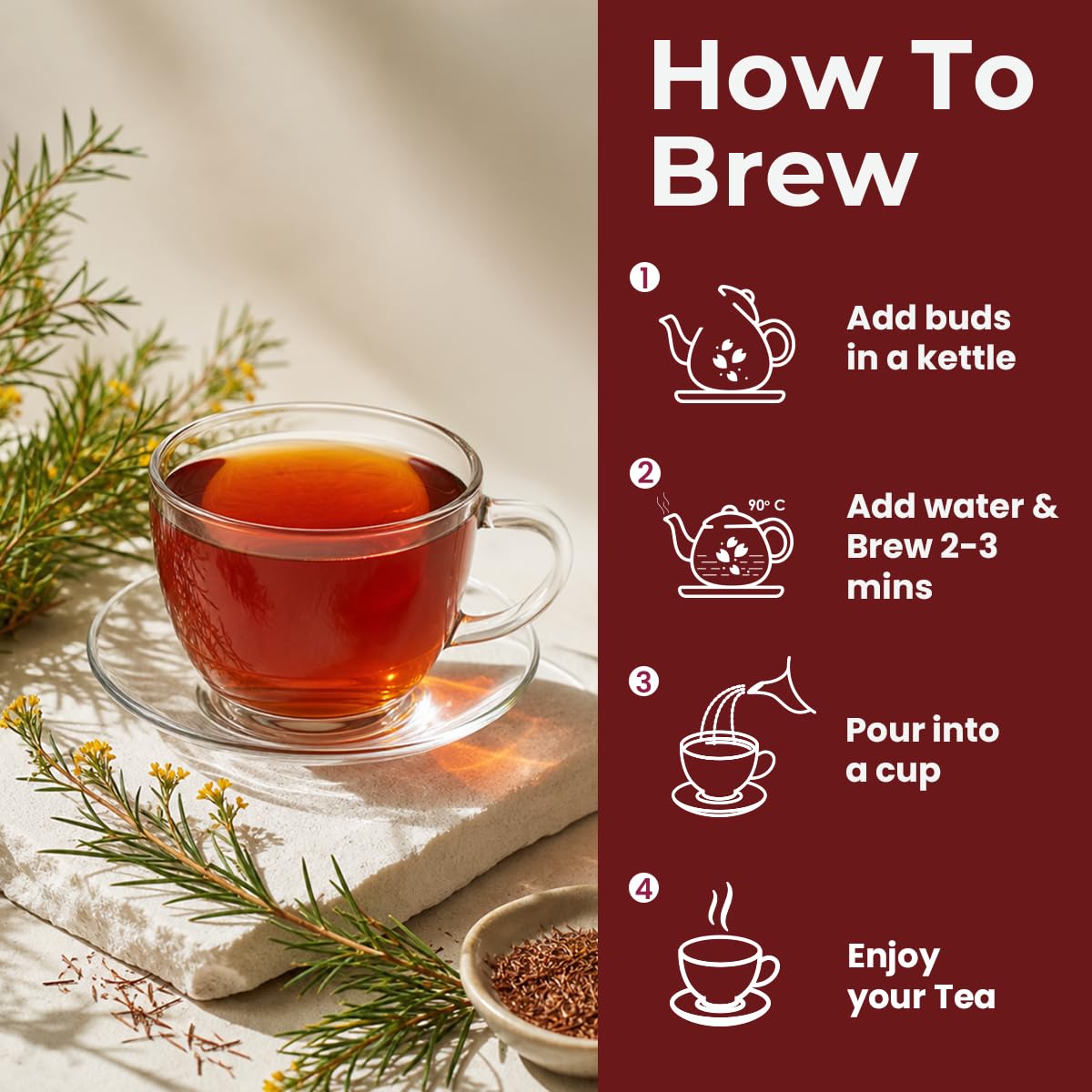 BLUE TEA - Rooibos Tea - 50gm - 50 Cups | ANTIOXIDANT RICH | Weight Management - Flower Based - Detox Tea - Herbal Tea | Pet Jar Packaging