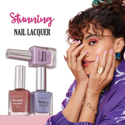 Swiss Beauty Stunning Nail Lacquer | Chip Resistant, Quick drying nail paint | Highly Pigmented with high shine Nail polish | Shade - Crimson Red, 12gm