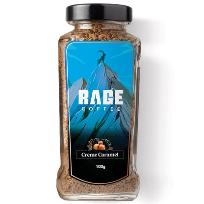 RAGE COFFEE Creme Caramel - Flavored Instant Coffee Powder for both Hot & Cold Coffee, 100% Single Origin Arabica Coffee Beans Powder, Premium Coffee Infused with Plant Vitamins (CREME CARAMEL)