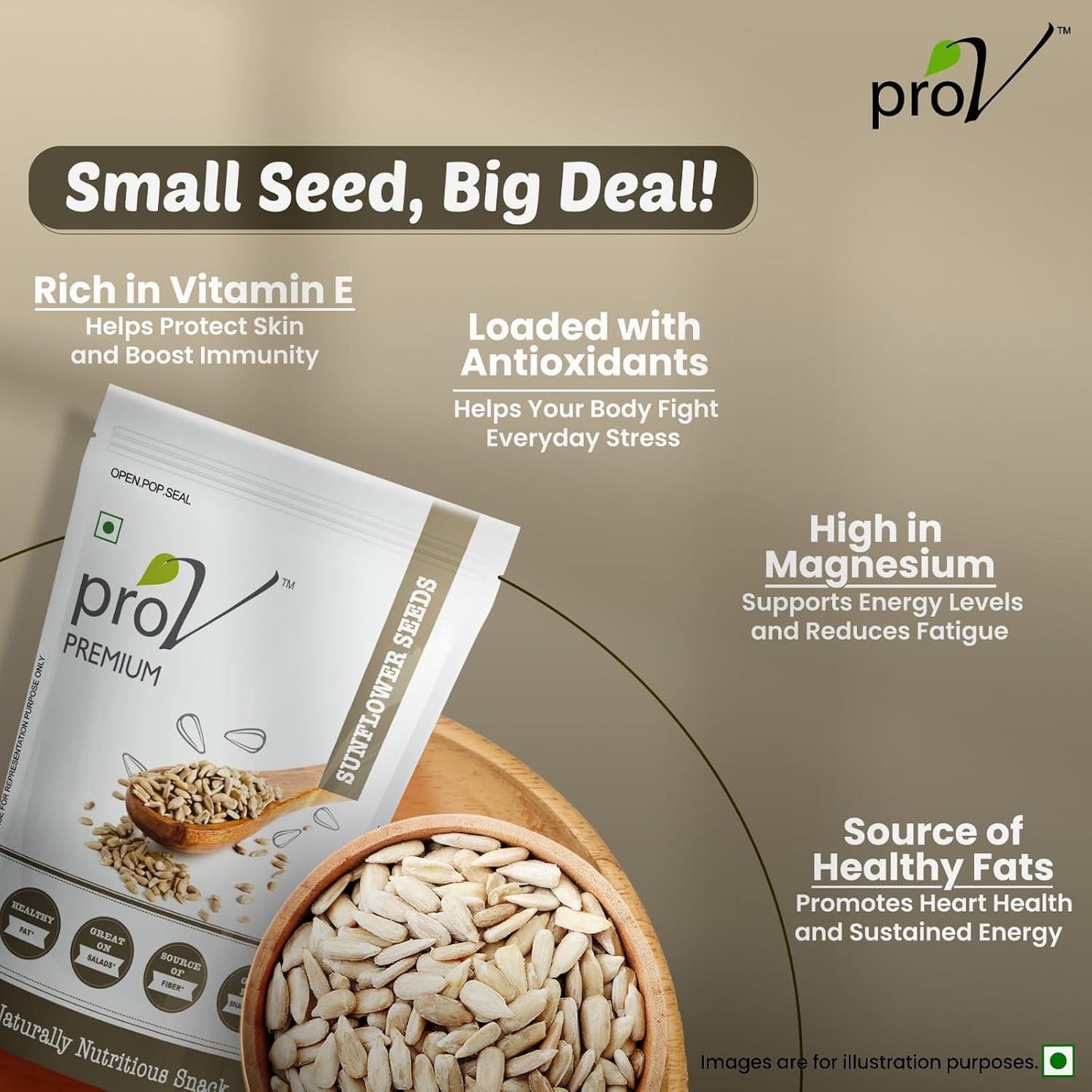 ProV Premium Raw Sunflower Seeds | 250g | High Protein & Fiber | No Cholesterol, No Sugar | Unroasted Surya Phool