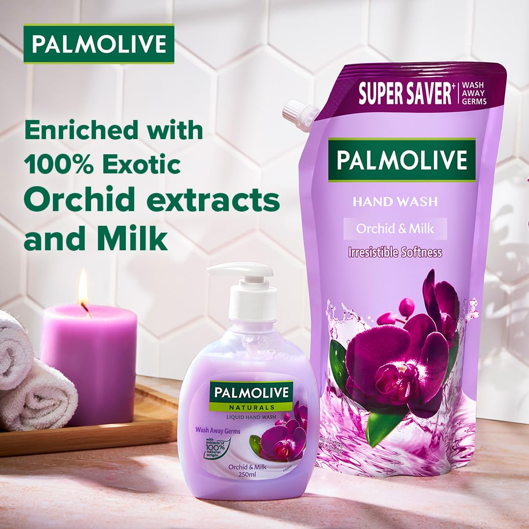 Palmolive Naturals Black Orchid & Milk Liquid Hand Wash, 750 ml Refill Pack | Delicate floral fragrance | Hydrating milky foam | Softens hands