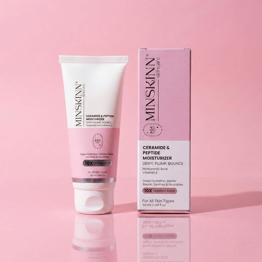Minskinn Korean Anti-Aging Face Cream 50ml | Ceramide Peptide Moisturizer | Dry & Sensitive Skin | K-Beauty Science Formula with Ceramide & Peptide Complex for Visible Anti-Aging Results