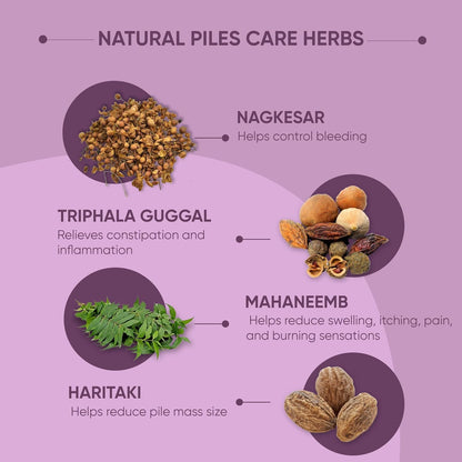 Dr. Vaidya Piles Care Capsules | Ayurvedic Piles Medicine for Relief from Hemorrhoids, Fissures & Fistula | Reduces Pain, Itching & Bleeding | Herbal Care Supplement | 30 Capsules