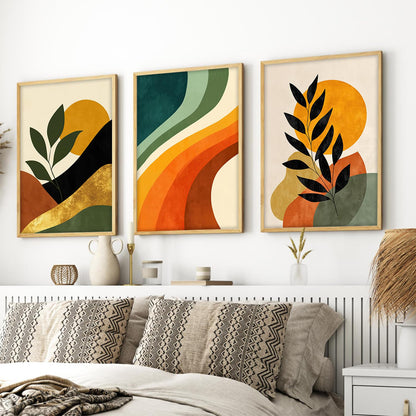 Boho wall Art Paintings Modern Art Framed Wall Painting for Living Room Bedroom - Wall Posters | Paintings with Frame Set of 3 (Boho 2, 13x19 inch)