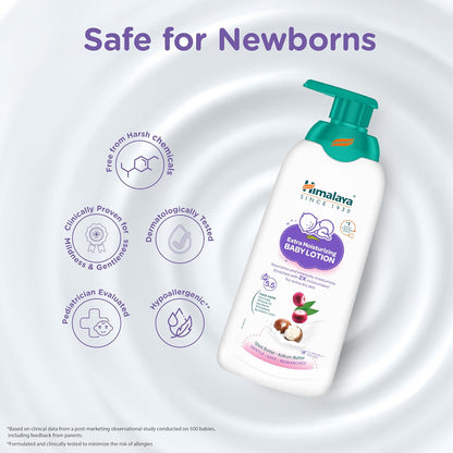 Himalaya Extra Moisturizing Baby Lotion 400ml | with Shea Butter, Olive Oil & Kokum Butter | Intensely moisturizes baby's delicate skin