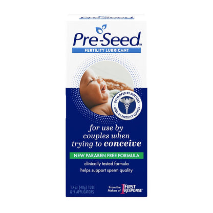 Pre-Seed Fertility Lubricant | Paraben Free Water Based Personal Lubricating Gel for Couples Trying to Conceive | Isotonic & pH-Balanced | Doctor-Developed Formula | 40g Tube with 9 Applicators.