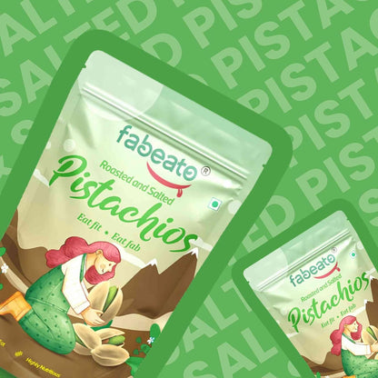 Fabeato Premium Roasted & Salted Pistachios (500g) - Crunchy, Nutritious & Delicious Snack