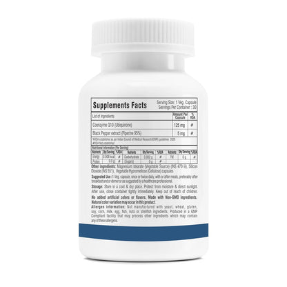 Supplement bottle with label on a white background